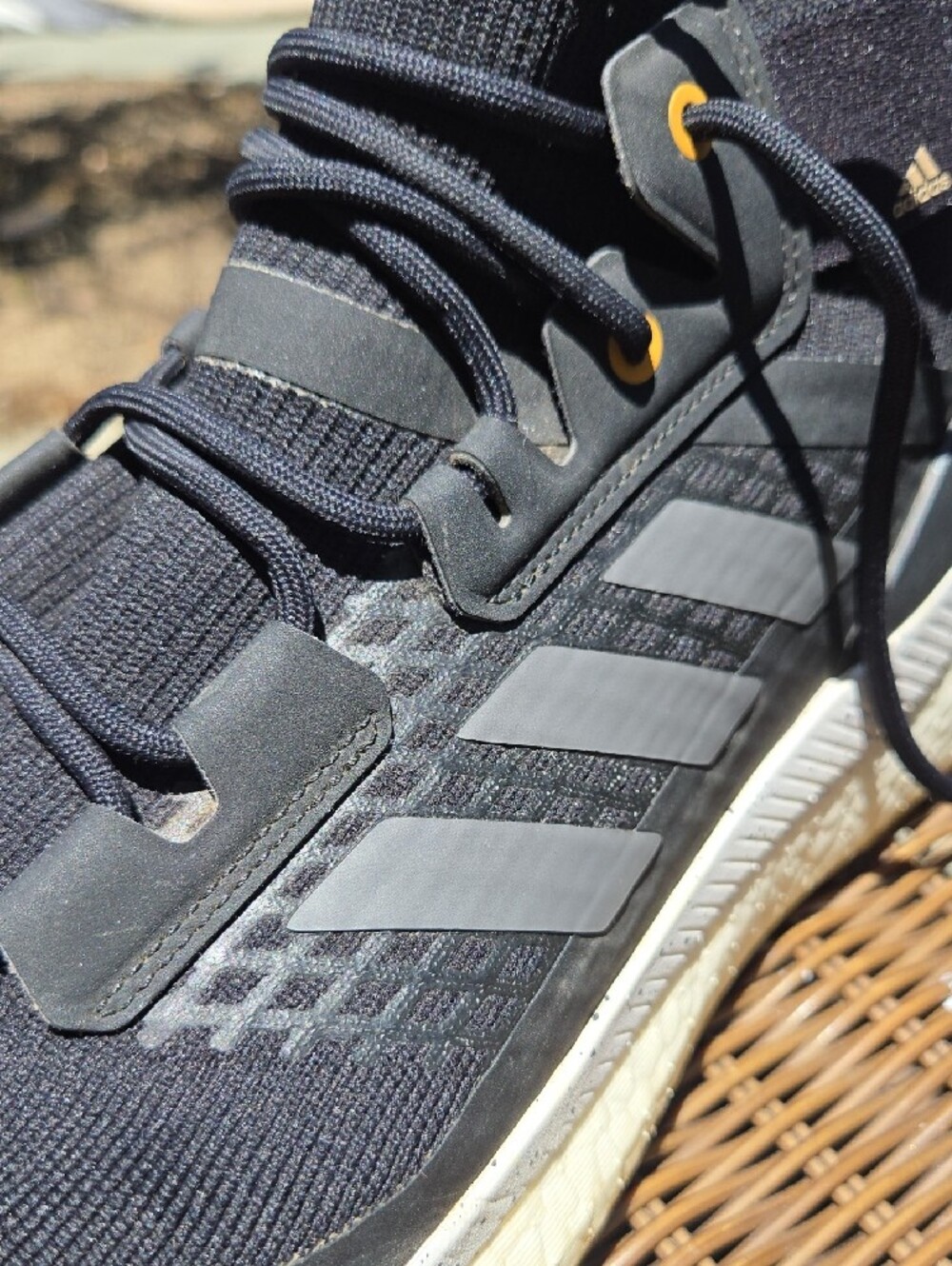 adidas Terrex Black and Tan Mid-Top Trail Sneakers - Picture 6 of 16